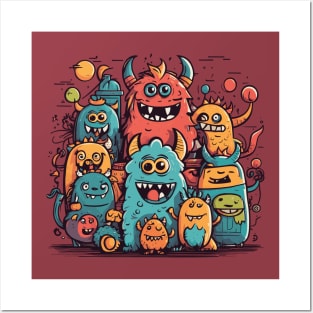 Adorable Doodle Monsters Posters and Art